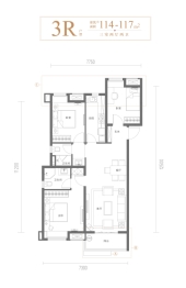 金地北辰阅风华3室2厅1厨2卫建面116.00㎡