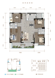 西宸春天4室2厅1厨2卫建面127.00㎡