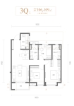 1、2号楼建面约106-109平米户型
