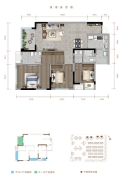 西宸春天3室2厅1厨2卫建面97.00㎡