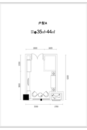 金侨上街1室1厅1厨1卫建面44.00㎡