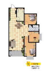 臻和天下 III期3室2厅1厨1卫建面119.00㎡