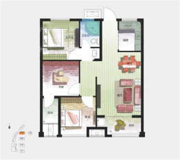 旭东广场3室2厅1厨1卫建面88.93㎡