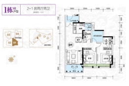 荔园·泮海蓝湾3室2厅1厨2卫建面101.00㎡