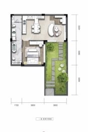 华侨城安仁里1室1厅1厨1卫建面53.00㎡