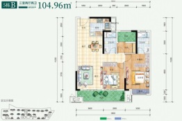 澳海文澜府3室2厅1厨2卫建面104.96㎡