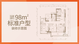 美的旭辉天地2室2厅1厨2卫建面98.00㎡