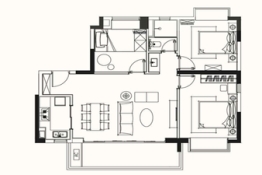 中投里城布谷布谷3室2厅1厨1卫建面105.00㎡