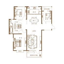 逸景湾·尚品3室2厅1厨2卫建面153.13㎡