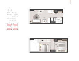 高新芳华2室2厅1厨1卫建面32.00㎡