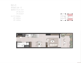 高新芳华3室1厅1厨1卫建面38.00㎡