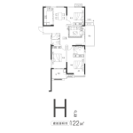 H户型122平米