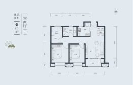 天禄堂·红禧台3室2厅1厨1卫建面96.00㎡