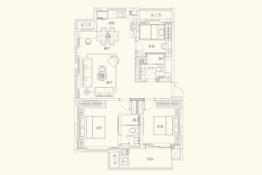 悦河湾3室2厅1厨2卫建面107.00㎡