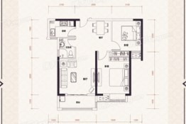 三和名仕城2室2厅1厨1卫建面83.84㎡