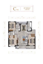 中国铁建·景晟学府3室2厅1厨2卫建面142.00㎡