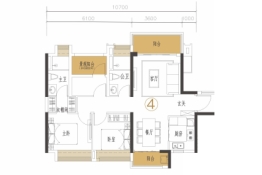 禹洲·朗廷湾3室2厅1厨2卫建面98.00㎡