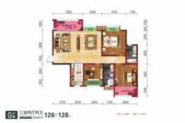 诚信御园3室2厅1厨2卫建面126.00㎡