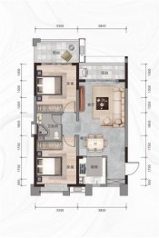 景园美麓城2室2厅1厨1卫建面85.76㎡