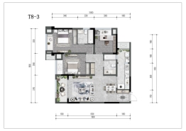 蓝光悦江府3室2厅1厨2卫建面107.00㎡