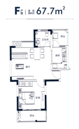 世茂幸福里1室2厅1厨1卫建面67.70㎡