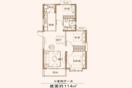 威海恒大天悦3室2厅1厨1卫建面114.00㎡