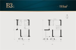 禹洲·璟阅城（学府1号）3室2厅1厨2卫建面88.00㎡