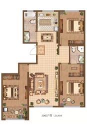 青州金庆御花园3室2厅1厨2卫建面126.89㎡