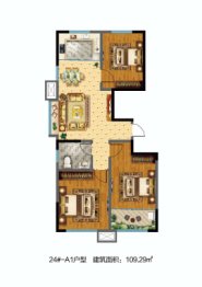 东方太阳城3室2厅1厨1卫建面109.29㎡