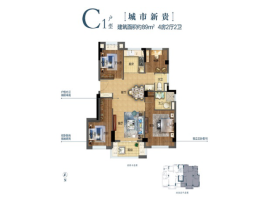 先生的山4室2厅1厨2卫建面89.00㎡