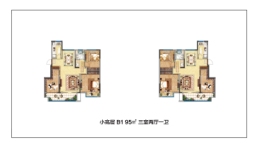 明博悦城3室2厅1厨1卫建面95.00㎡