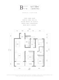 融创·都会悦山3室2厅1厨2卫建面118.00㎡