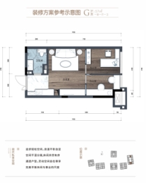 蓝光空港T-MAX1室1厅1卫建面57.00㎡