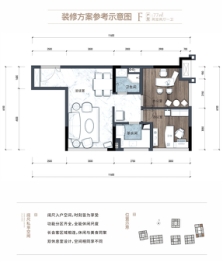 蓝光空港T-MAX2室2厅1厨1卫建面77.00㎡