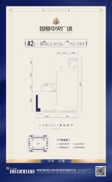 国维中央广场1室1厅2卫建面66.20㎡