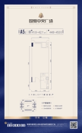 国维中央广场1室1卫建面41.60㎡