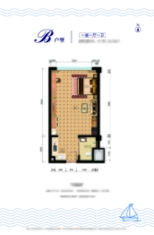 中国铁建·龙沐湾一号1室1厅1厨1卫建面37.95㎡