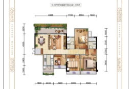 承晟天悦府4室2厅1厨2卫建面122.00㎡