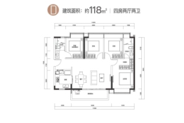 时代天境4室2厅1厨2卫建面118.00㎡