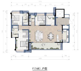 贵阳·融创城4室2厅1厨3卫建面168.00㎡