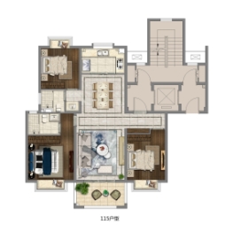 平澜府3室2厅1厨2卫建面115.00㎡