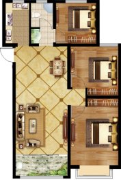 陕建·幸福城3室2厅1厨1卫建面108.00㎡