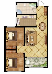 陕建·幸福城2室2厅1厨1卫建面72.10㎡