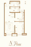 高层74平米A户型