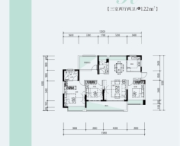 花样年家天下3室2厅1厨2卫建面122.00㎡