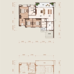 远大美域|观山府d1户型3室2厅2卫1厨 建面138㎡