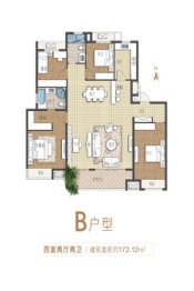 西华建业公园里4室2厅1厨2卫建面172.12㎡