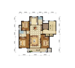 商河绿城百合花园3室2厅1厨2卫建面132.00㎡