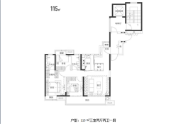 联发万科海上明月3室2厅1厨2卫建面113.00㎡