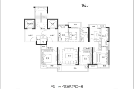 联发万科海上明月4室2厅1厨2卫建面143.00㎡